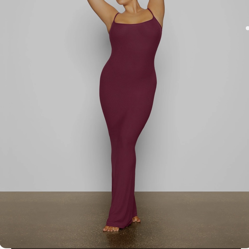 SKIMS Burgundy Maxi Dress